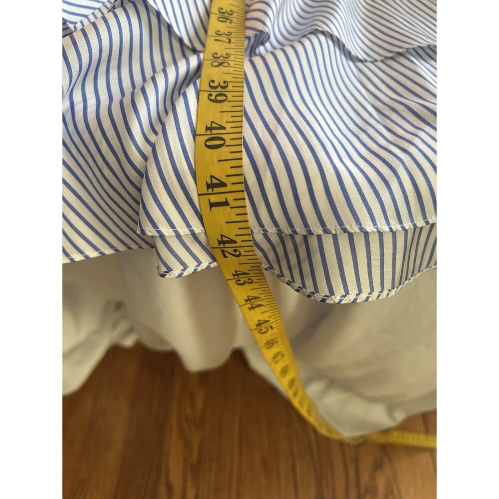 J. Crew Silk Striped Cold Shoulder Midi Dress Womens Size 6 Blue White Classic - Picture 8 of 8